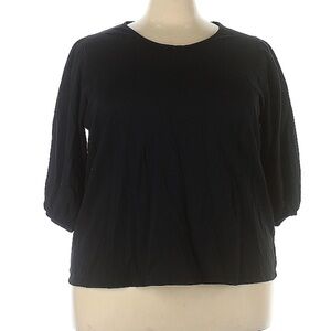 Ava & Viv Classic Black Solid shirt plus size fashion women’s 3x everyday top